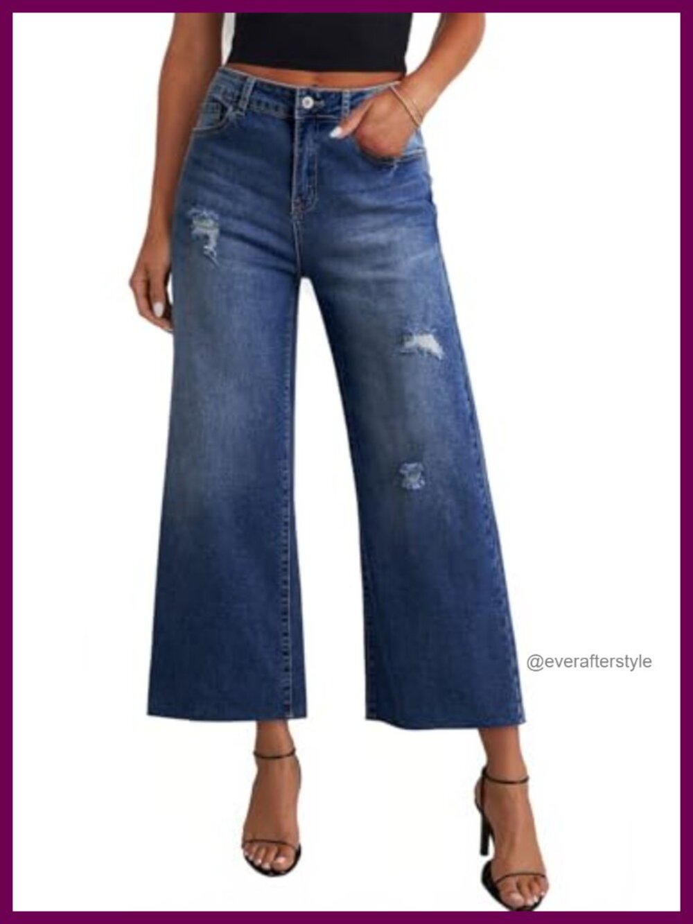 Dokotoo Baggy Wide Leg Petite 8 Points Stretch Denim Jeans Pants